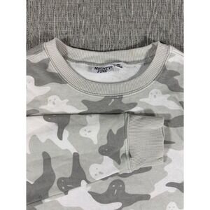 Mighty Fine Ghost Camo Crewneck Sweatshirt Gray White Camouflage Medium